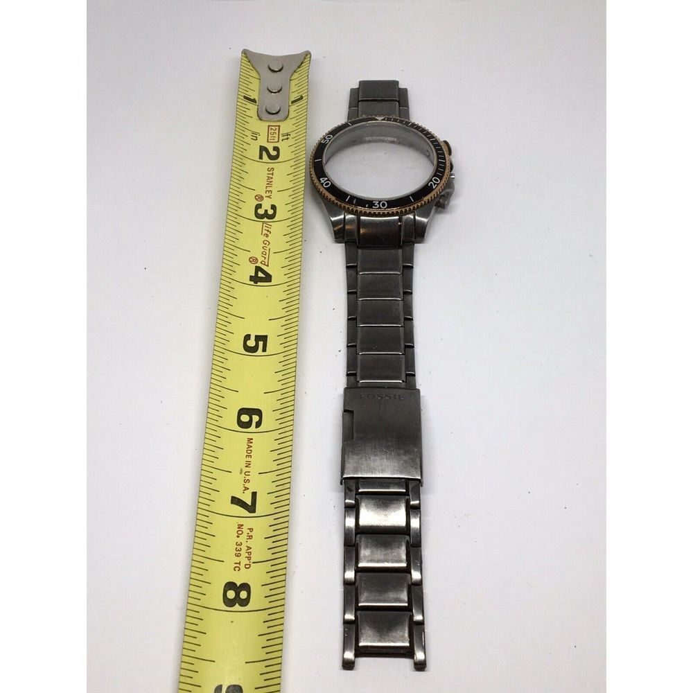 Authentic Fossil Watch Bracelet Case Links Parts Band 20mm Dark Grey A551